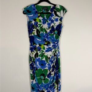 Ralph Lauren Vibrant Blue and Green Midi Dress